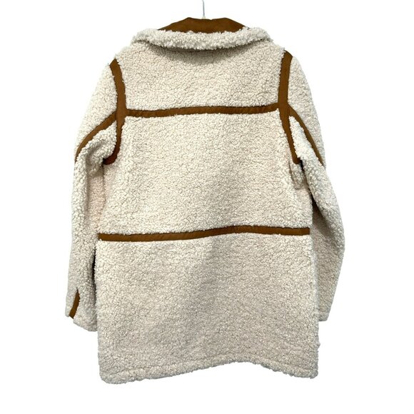 Stand Studio Oversized Chloe Faux Shearling & Leather Teddy Coat Sz 36 Small - Picture 9 of 9